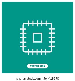cpu line vector icon