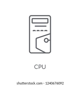 Cpu linear icon. Modern outline Cpu logo concept on white background from Artificial Intellegence and Future Technology collection. Suitable for use on web apps, mobile apps and print media.