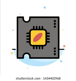 Cpu, Microchip, Processor, Processor Chip Abstract Flat Color Icon Template