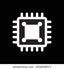 cpu or microprocessor chip, vector illustration 