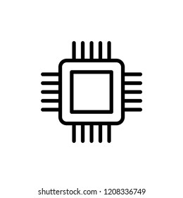 CPU Microprocessor and Chips Icon Vector.