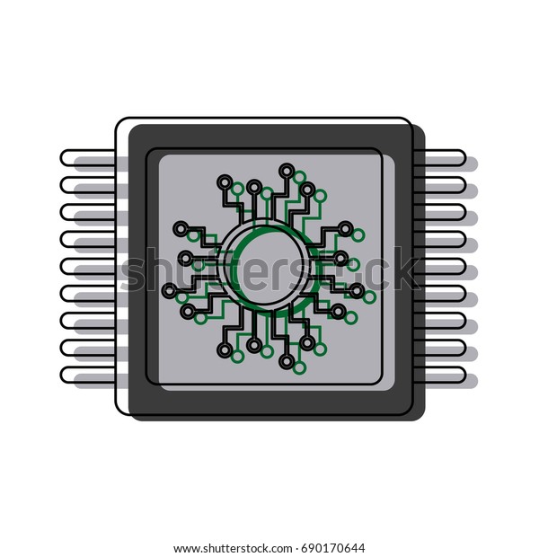 Cpu Microprocessor Circuit Board Connect Stock Vector (Royalty Free ...
