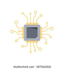 CPU Microprocessor Illustration. Microchip Icon Vector From Technology Collection