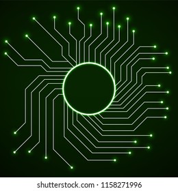 Cpu, microprocessor, microchip, circuit board, vector illustration, eps 10