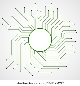 Cpu, microprocessor, microchip, circuit board, vector illustration, eps 10