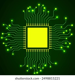 Cpu. Microprocessor. Microchip. Circuit board