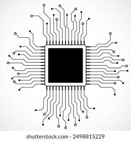 Cpu. Microprocessor. Microchip. Circuit board