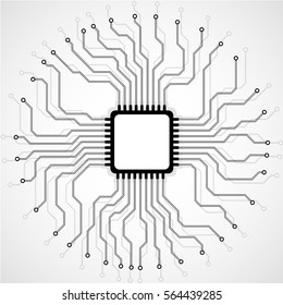 Cpu Microprocessor Microchip Circuit Board Vector Stock Vector (Royalty ...