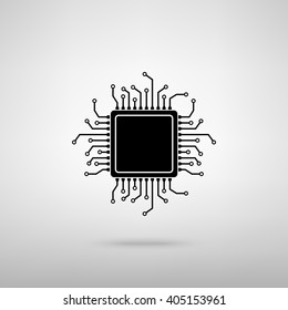 CPU Microprocessor. Vector illustration