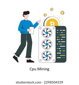 Cpu Mining flat style design vector illustration. stock illustration