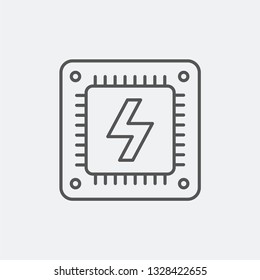 Cpu modern simple outline vector icon