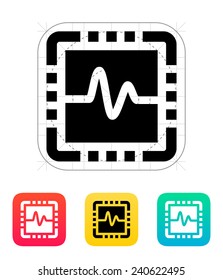 CPU monitoring icon. Vector illustration. Vector illustration.