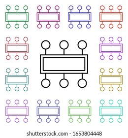 Icono de estilo multicolor Cpu. Línea delgada simple, contorno vectorial de cosas de Internet iconos para ui y ux, sitio web o aplicación móvil