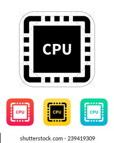 CPU with name icon. Vector illustration. Vector illustration.