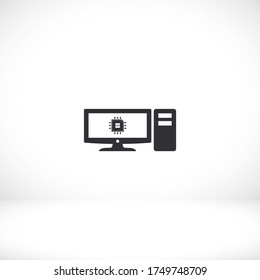 cpu pc vector icon . Lorem Ipsum  illustration