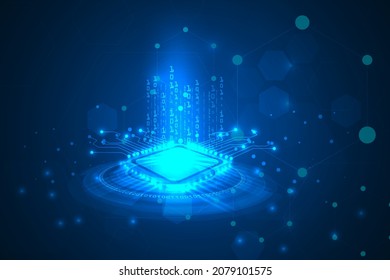 CPU Performance Abstract Background. Binary Code With Security Data Abstract.