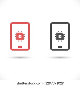 cpu phone vector icon