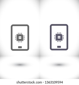 cpu phone vector icon