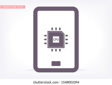 cpu phone vector icon . Lorem Ipsum Flat Design