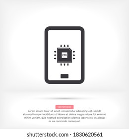 cpu phone vector icon . Lorem Ipsum Flat Design 