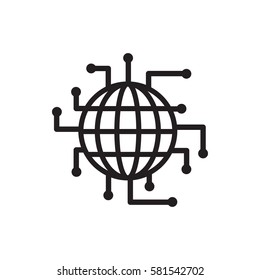 CPU planet icon illustration isolated vector sign symbol