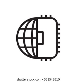 CPU planet icon illustration isolated vector sign symbol