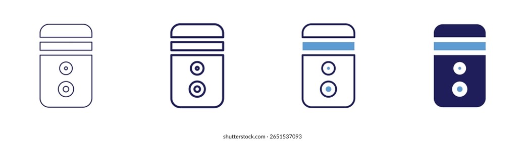 CPU power icon in 4 different styles. Thin Line, Line, Bold Line, Duotone. Duotone style. Editable stroke.