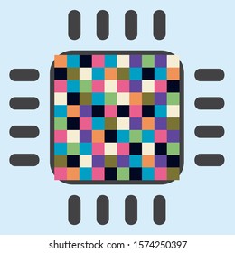 CPU Processor Central Processing Unit icon vector