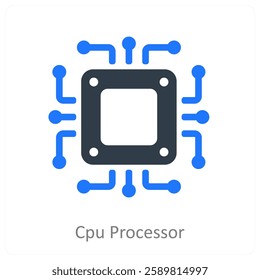 Cpu Processor and computing icon concept