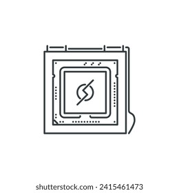 Cpu, processor, data, information, computer, technology icon, vector illustration