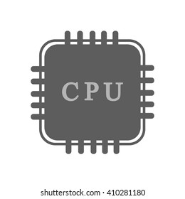 CPU Processor icon on the white background. Vector illustration
