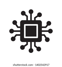 Cpu, Processor icon in trendy flat style design. Vector graphic illustration. Suitable for website design, logo, app, and ui. Pixel perfect. EPS 10.