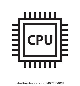 Cpu, Processor icon in trendy outline style design. Vector graphic illustration. Suitable for website design, logo, app, and ui. Editable vector stroke. Pixel perfect. EPS 10.