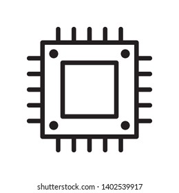 Cpu, Processor icon in trendy outline style design. Vector graphic illustration. Suitable for website design, logo, app, and ui. Editable vector stroke. Pixel perfect. EPS 10.