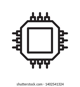 Cpu, Processor icon in trendy outline style design. Vector graphic illustration. Suitable for website design, logo, app, and ui. Editable vector stroke. Pixel perfect. EPS 10.