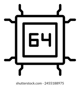 Cpu processor memory icon outline vector. Gb storage. Cd gpu