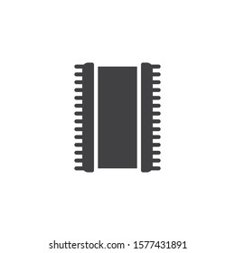 CPU, Processor vector icon. Microchip filled flat sign for mobile concept and web design. Computer chip glyph icon. Symbol, logo illustration. Vector graphics