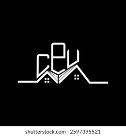 CPU Real State logo design, CPU simple and modern logo. CPU luxurious alphabet design  