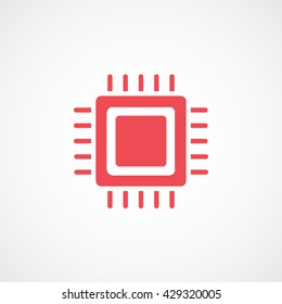 Cpu Red Icon On White Background Stock Vector (Royalty Free) 429320005 ...