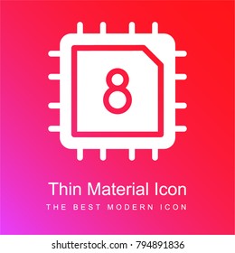 Cpu red and pink gradient material white icon minimal design