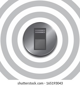 cpu round silver steel icon button theme