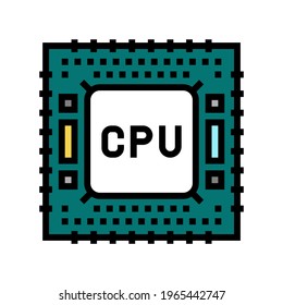 cpu semiconductor manufacturing color icon vector. cpu semiconductor manufacturing sign. isolated symbol illustration