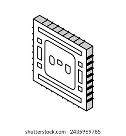 CPU-Halbleiter-Herstellung isometrischer Icon-Vektor. CPU-Halbleiter-Herstellungs-Zeichen. Isolierte Symbol-Illustration