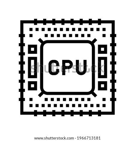 cpu semiconductor manufacturing line icon vector. cpu semiconductor manufacturing sign. isolated contour symbol black illustration