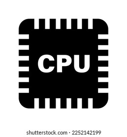 CPU silhouette icon. Processor icon. Vector.