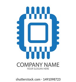 CPU simple vector icon.illustration symbol