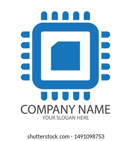 CPU simple vector icon.illustration symbol