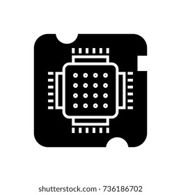 cpu socket - chip icon, vector illustration, black sign on isolated background