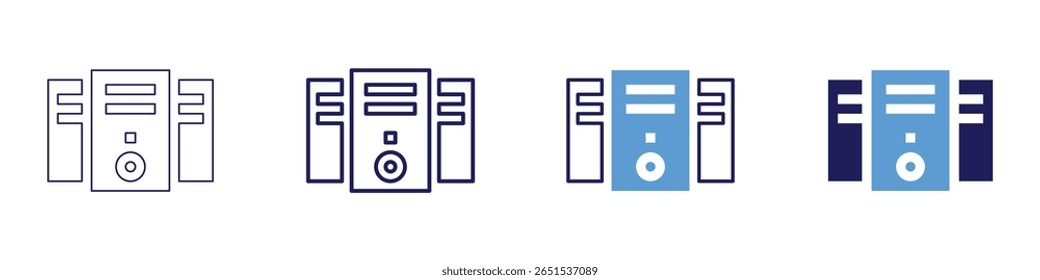 CPU socket icon in 4 different styles. Thin Line, Line, Bold Line, Duotone. Duotone style. Editable stroke.