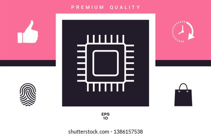 CPU symbol icon. Graphic elements for your design